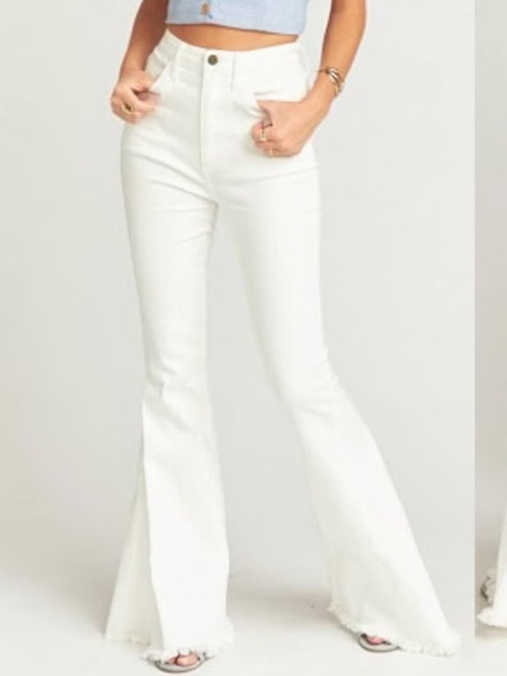 Mumu Blue Pearly White Bell Bottom Jean 24